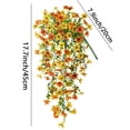thumbnail image 2 of Colgante de pared de flores artificiales con cinco rosas violetas simuladas, flores anaranjadas y amarillas, diseño duradero para decoración interior o exterior, fácil de instalar., 2 of 5