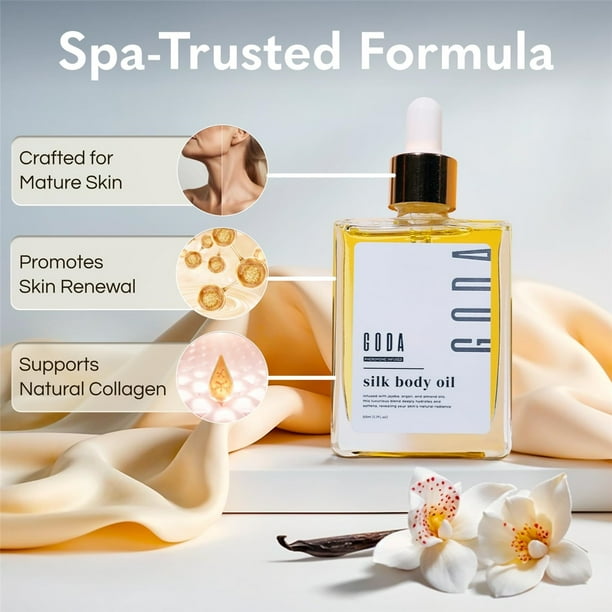 GODA Silk Body Oil for Women - Anti Aging Firming Moisturizer