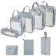 thumbnail image 2 of 8 cubos de embalaje portátiles, organizadores de equipaje, gran capacidad, transpirable y con cremallera visible, neceser, bolsas de almacenamiento de gris Gloria bolsa de almacenamiento, 2 of 8
