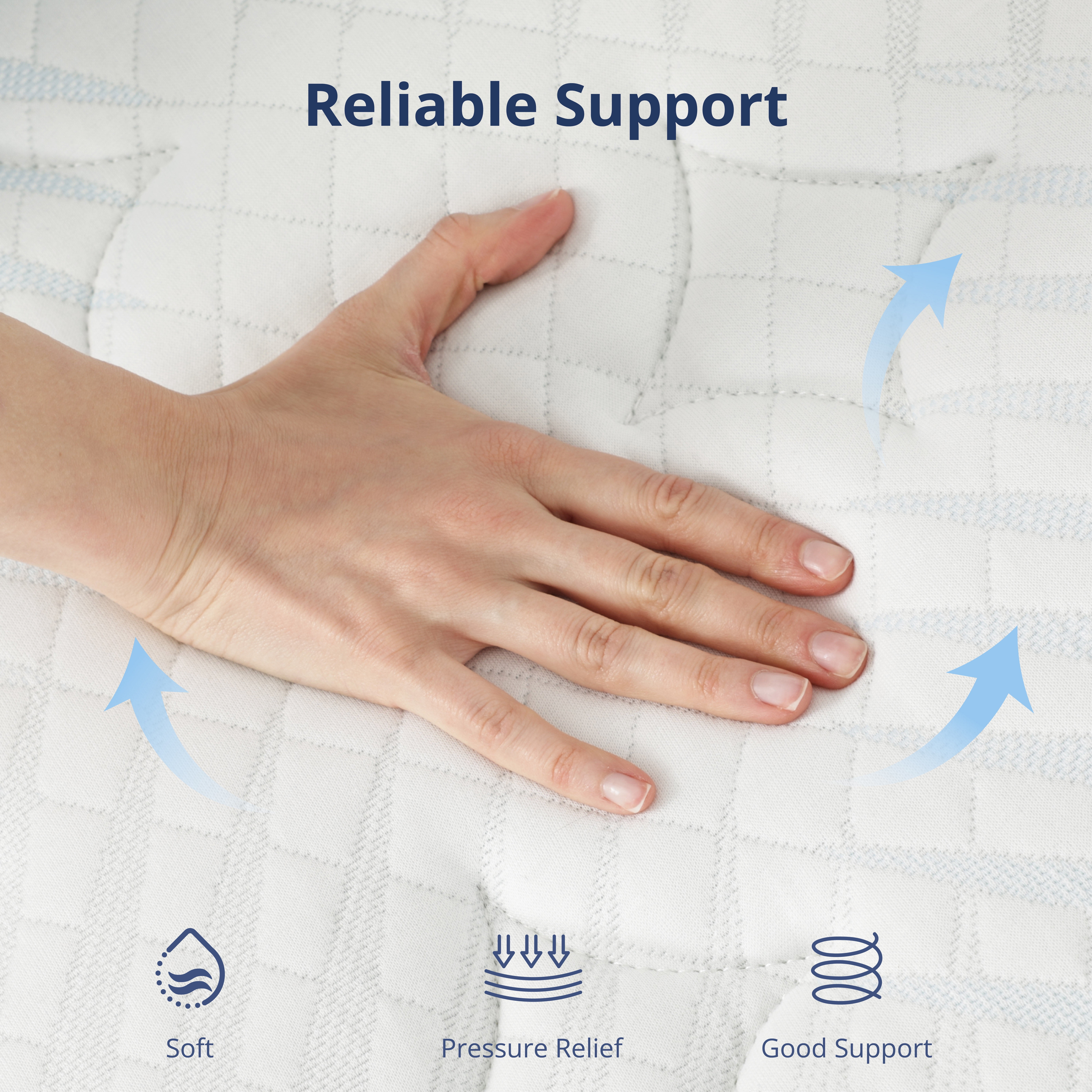 EGOHOME Twin XL 14 inch Hybrid Mattress, Pocketed Springs, Medium, Pressure Relief, Reinforced Edge, Mattress in a Box
