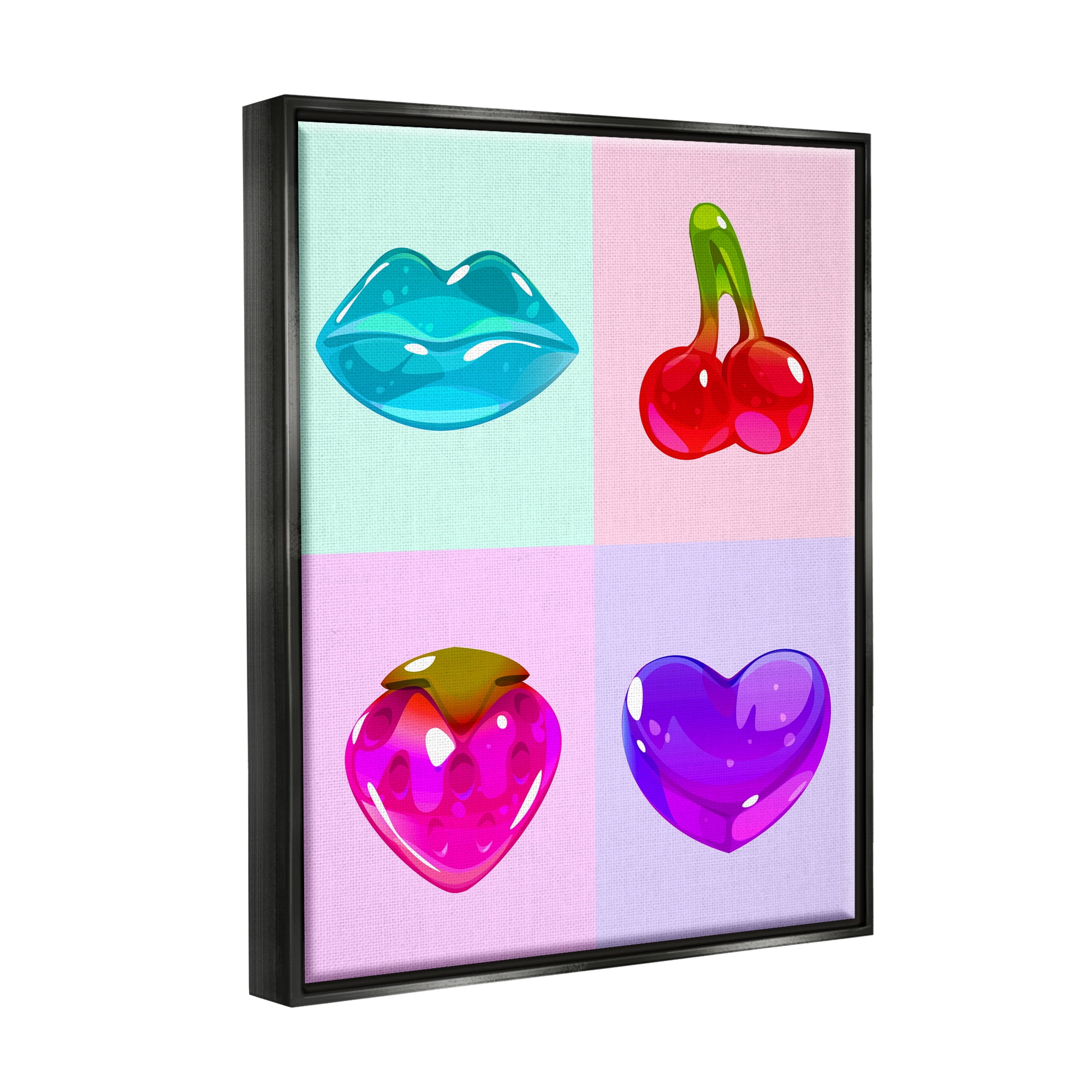 Stupell Industries Varied Gummy Candies Food & Beverage Painting Black Floater Framed Art Print Wall Art, 17 x 21