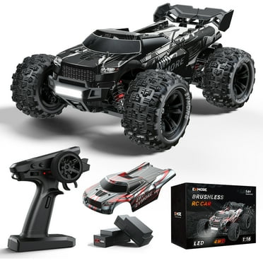 RC Car 1:16 High Speed Remote Control Car,4WD High Speed RC Car, Fast 43 Mph with Two 2S Lipo Batteries, Compatible with 3S Lipo