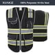 thumbnail image 2 of Chaleco de seguridad XIAKE de alta visibilidad negro con tiras reflectantes, 2 of 4