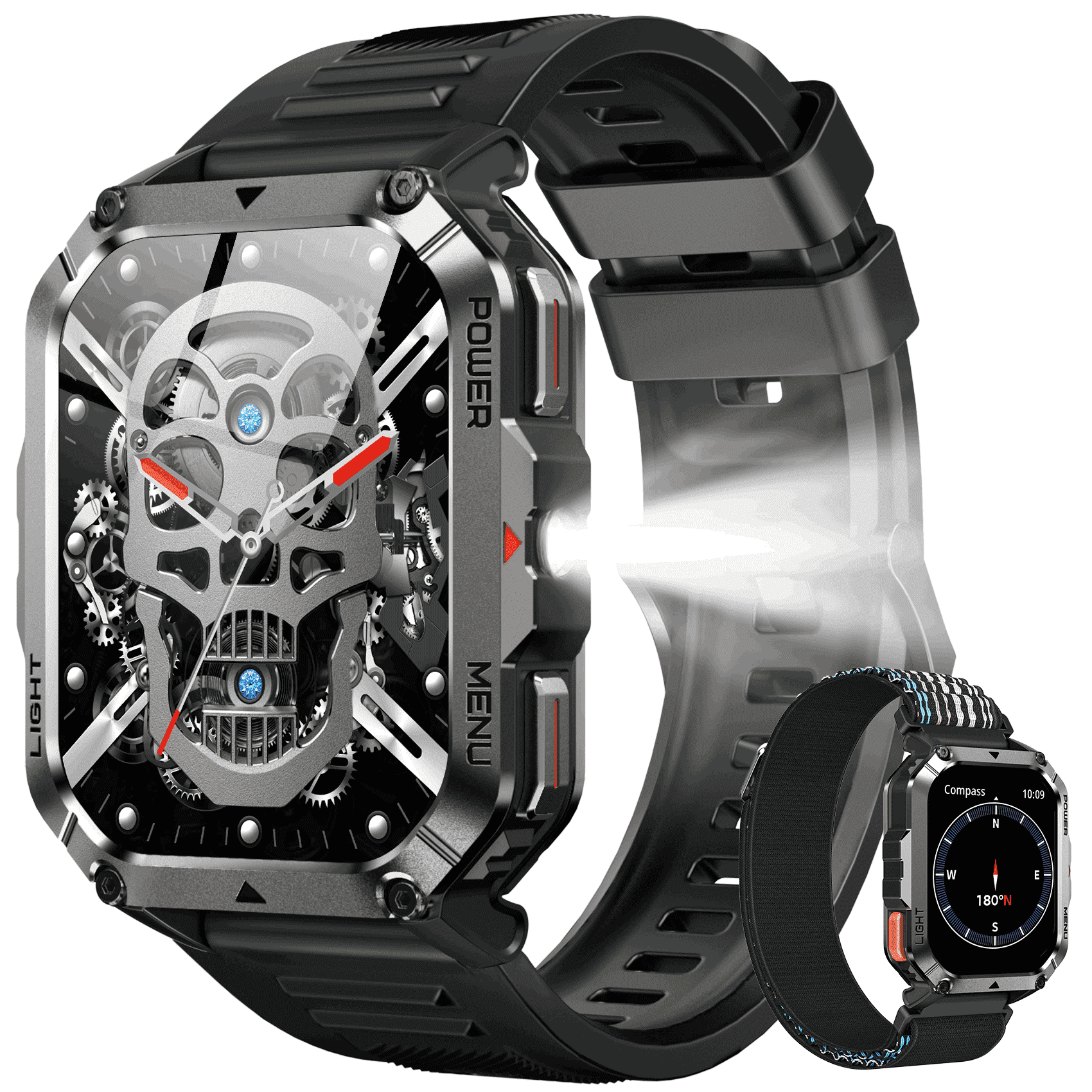 Blackview Smart Watch for Men with Bluetooth Calling, 900mAh Long Battery Life, 2.01" HD Display, Flashlight, Compass, 100+ Sports Modes, Fitness Tracker for Android iPhone