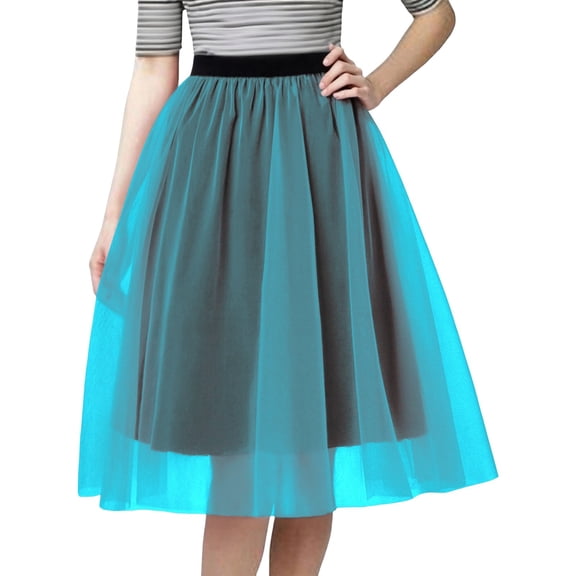 oqasdz Carnival Solid Color Tiered Mesh Skirt Asymmetrical Hem Party Wear with White Elegant Flowy Design for Festive Celebrations Events