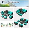 thumbnail image 5 of Costway 8PCS Patio Rattan Furniture Set Storage Table Ottoman Turquoise cover, 5 of 10