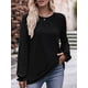 thumbnail image 4 of Camisas de Larga para Mujer, Moda Otoño 2025, Blusas Elegantes e Informales, Blusas Tipo Túnica Plisadas con Cuello Redondo. Negro S, 4 of 10