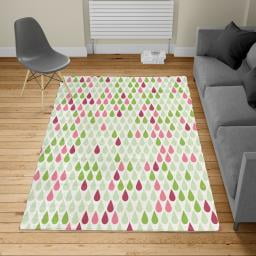 Nature Turkish Area Rug, Repeated Minimalist Rain Drops Splashes Tears of Earth Air Gravity Image Art, Soft Carpet for Living Room Decor with Distressed Look, 2.6' x 5', Mint Green, by Ambesonne