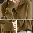 thumbnail image 4 of FRSASU Women's Sweaters Lightweight Fall Winter Casual Long Sleeve Crewneck Button up Coats Khaki, 4 of 8