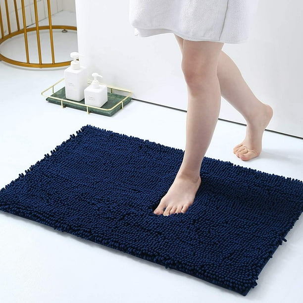Smiry Soft Chenille Bathroom Rugs 17"x24" Absorbent Shaggy Bath Mat