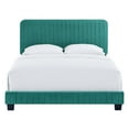 thumbnail image 6 of Modway Celine Channel Tufted Performance Velvet Queen Bed in Teal, 6 of 8