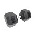 thumbnail image 1 of Mega Fitness Haltère Hexagonal en Caoutchouc 115 lb Poignée Moletée Simple Gym à Domicile, 1 of 4