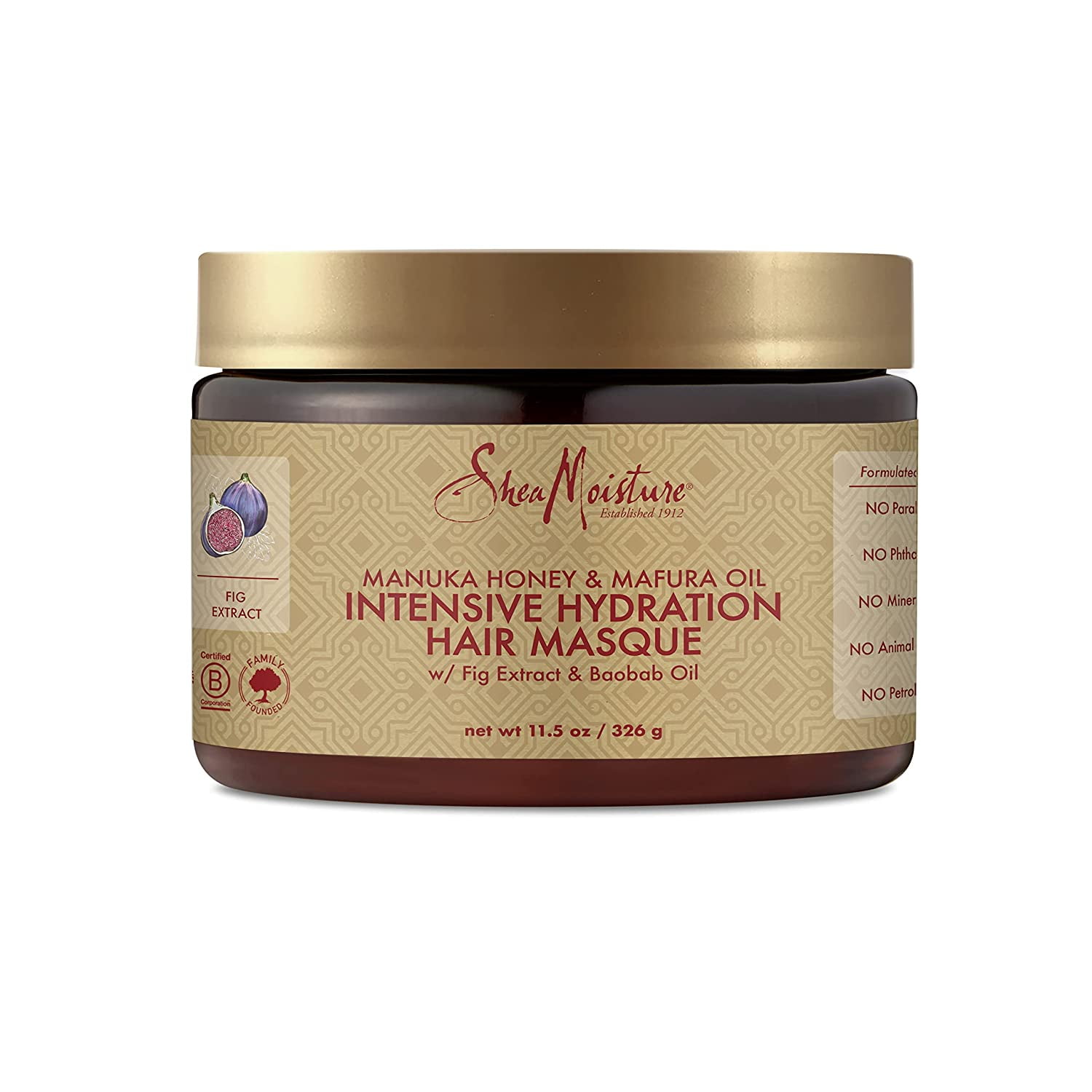 SheaMoisture Hair Mask Moisturizer, Manuka Honey & Mafura Oil, Intensive  Hydration Hair Masque 12 oz 