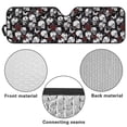 thumbnail image 7 of FUIALDOLG Car Front Window Sun Shield White Skull Rose Foldable Front Window Sun Shade Windshield Rays Sunshade Visor Protector for Off-road Vehicle SUV Accessories 52.95" L x 16.14" W, 7 of 7