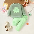 thumbnail image 2 of Outfits Sets for Little Girls Toddler Boys Long Sleeve Floral T Shirt Pullover Tops Plaid Print Pants Fall Winter Clothes 6-12 Months, 2 of 7