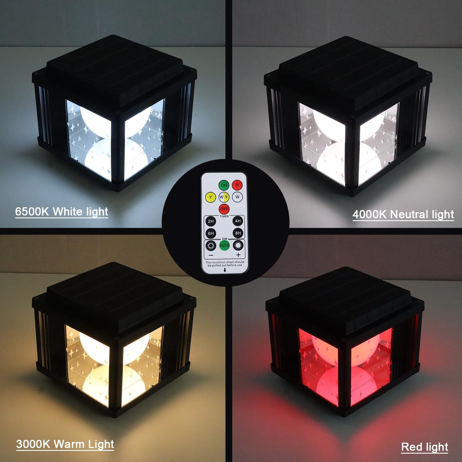 Solar Post Light Modern Outdoor Post Light Solar Lamp Dimmable LED Post Lamp Outdoor Waterproof