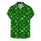 thumbnail image 3 of Camisa con estampado 3D completo del Día de San Patricio para hombre, camisas de playa con botones y sombrero verde, camisas casuales de manga corta para hombre, ropa, 3 of 5
