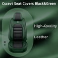 thumbnail image 6 of 2PCS Faux Leather Full Coverage Car Seat Protectors Fit for Chevy 99% Car Models,Waterproof Automotive Seat Cover for Cars(Black/Green), 6 of 6