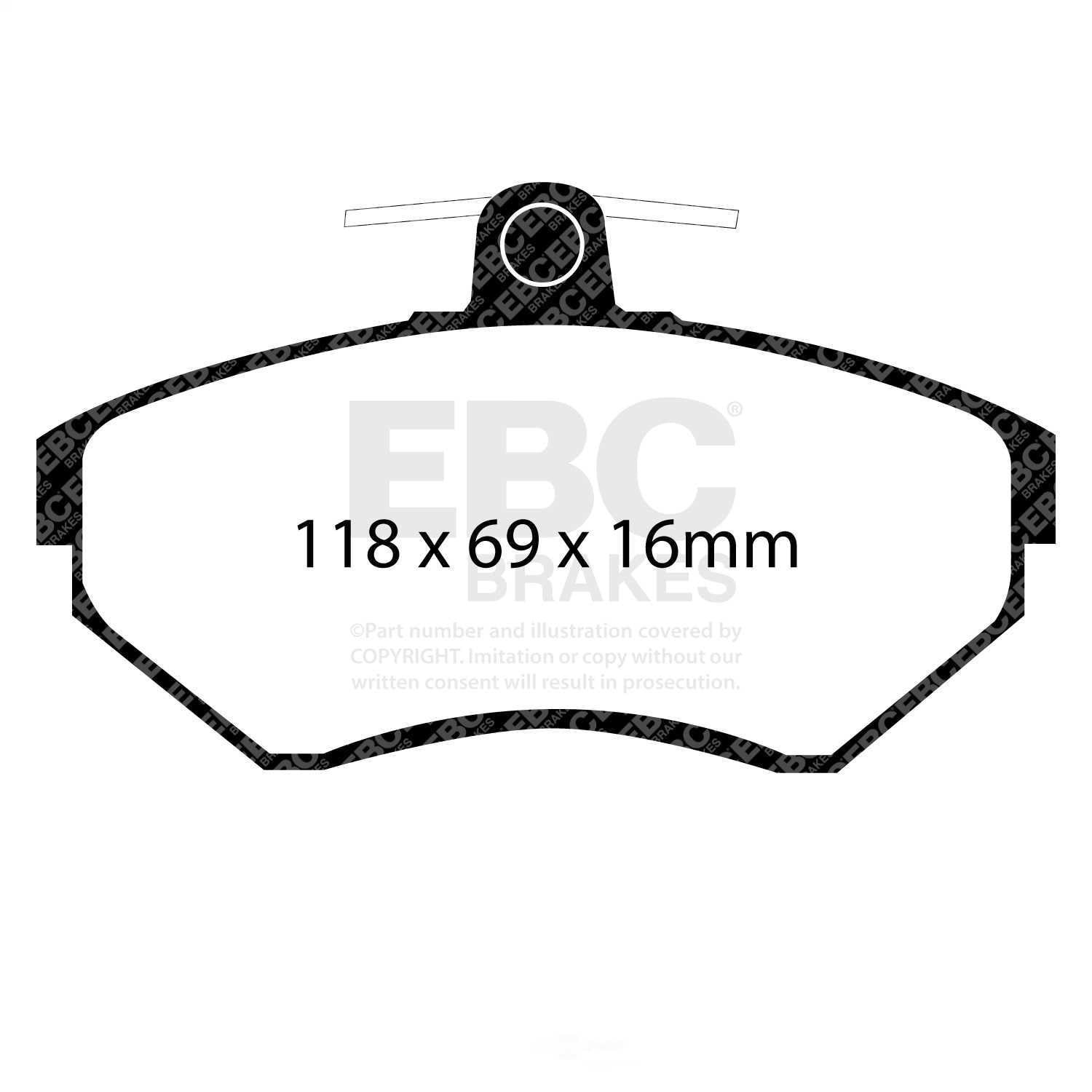 EBC Brakes Yellowstuff 4000 Series Street and Track Brake Pad Set Fits select: 2001-2004 VOLKSWAGEN GOLF, 1997-1998 VOLKSWAGEN JETTA