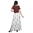 thumbnail image 4 of Moomaya Crop Top And Flared Skirt Set Printed Ethnic Rayon Dresses For Women, 4 of 6