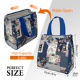 thumbnail image 3 of Pioneer Flower Floral Print Pattern Insulated Lunch Bag for Women & Adults,Large Portable Soft Cooler Lunch Bag,Thermal Food Storage Tote with Pearl Cotton,8.66L,8.75x5.75x9.5 Inch, 3 of 6
