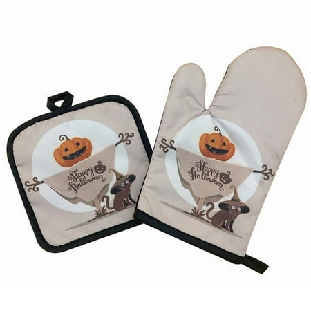 

Halloween Lovely Oven Mitts and Pot Holders Soft for Baking Cooking Kitchen Gift