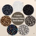 thumbnail image 4 of 1770pcs 7 Colors Glass Seed Beads Peanut Shape Seed Beads Set for Jewelry Making Assorted Glass Beads Spacer Beads Metal Color Beads Punk Style Christmas Decoration, 4 of 6