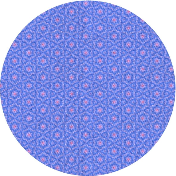 Ahgly Company Machine Washable Indoor Round Transitional Sky Blue Area Rugs, 5' Round