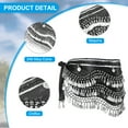 thumbnail image 3 of Uxcell Women's Belly Dance Hip Scarf with Sequins Triangle Wrap Skirts Waist Chain for Party Costume Performance Black, 3 of 7