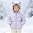 thumbnail image 5 of newwalpole Toddler Baby Boys Girls Winter Coats Jacket Warm Clothes for Kid Thick Ears Hoodie Velvet Snowsuit(Purple,18-24 Months), 5 of 9