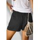 thumbnail image 5 of Pantalones cortos de verano para mujer, informales, con cordón, cintura elástica, cómodos, de color puro y con bolsillos, 5 of 8