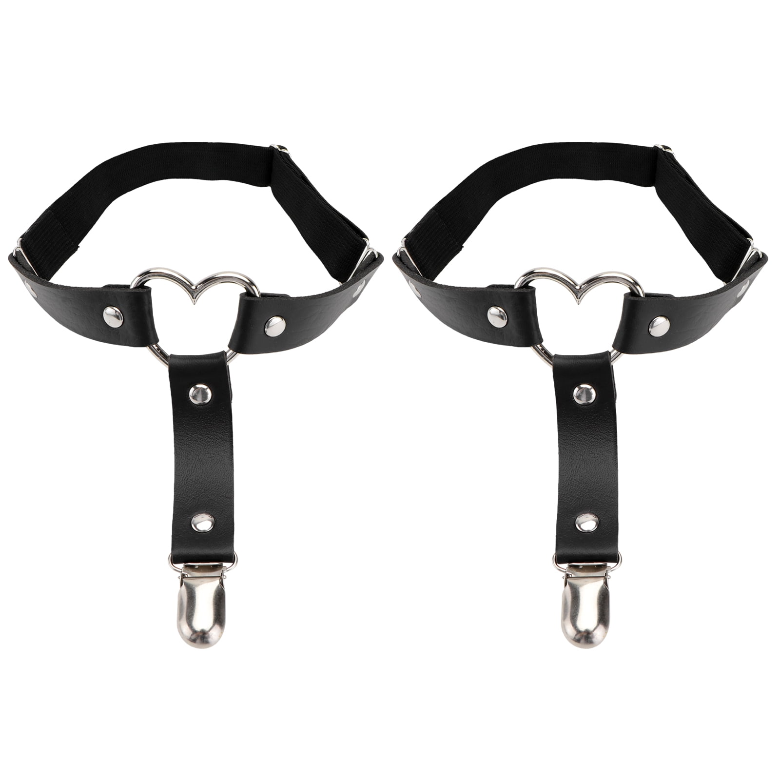 Adjustable Elastice 2 Rows Leather Leg Harness Garter Belt Punk Gothic Thigh Ring Garter