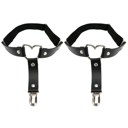 

2pcs Adjustable Sexy Elasticity Leg Harness Garter Belts Punk Gothic Thigh Ring Garter with Metal Clip (Black)