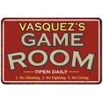 thumbnail image 1 of VASQUEZ'S Game Room Sign Vintage Look 16 x 24 Matte Finish Metal 116240001458, 1 of 1