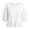 *White, variant on ClodeEU Women's Round Neck Bubble 3/4 Sleeve Tops,Casual Ruff Hem Cropped Blouses ,Women's Plus L