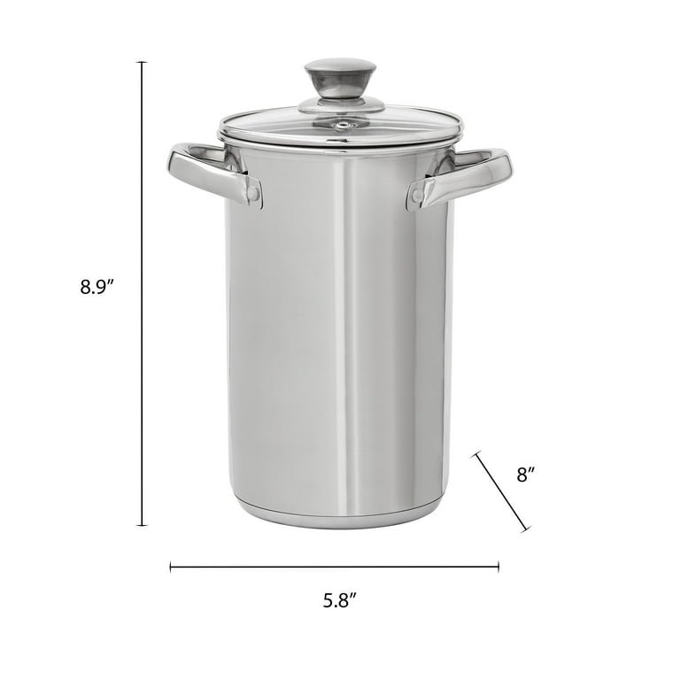 HZIB 1.5 Quart Stainless Steel Pot, Vegetable Steamer for induction stove,  Small Steamer Pot Tri-ply, Steamer Pot with Holes Lid, Small Saucepan for