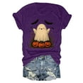 thumbnail image 4 of Kogui Halloween Tops for Women Halloween Ghost Shirt for Women Cute Ghost Tees Funny Mom Casual Short Sleeve Tee Tops (Purple,XL), 4 of 5