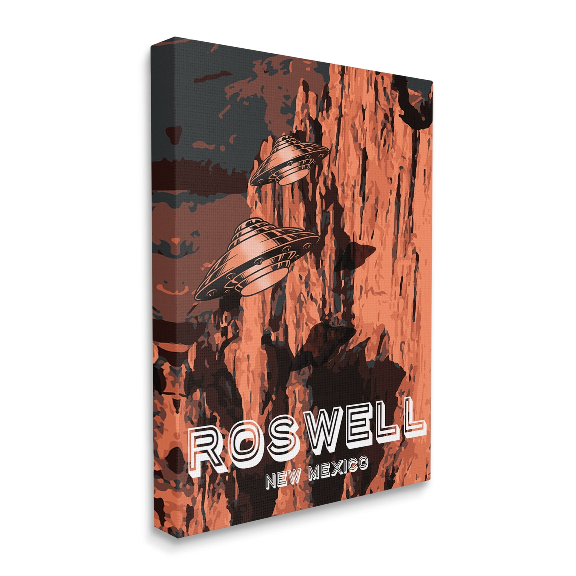 Stupell Industries Roswell New Mexico Desert UFOs Travel & Places Painting Gallery Wrapped Canvas Print Wall Art