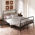thumbnail image 2 of PORKISS Queen Size Bed Frame, Heavy Duty Metal Platform Bed with Headboard and Footboard, Full Bed Frame No Box Spring Needed, Black, 2 of 8