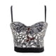 thumbnail image 1 of Traje de baile de celebridades con estilo de eslinga dorada, chaleco con lentejuelas de vidrio y cuentas que envuelve el pecho de las mujeres, 1 of 4