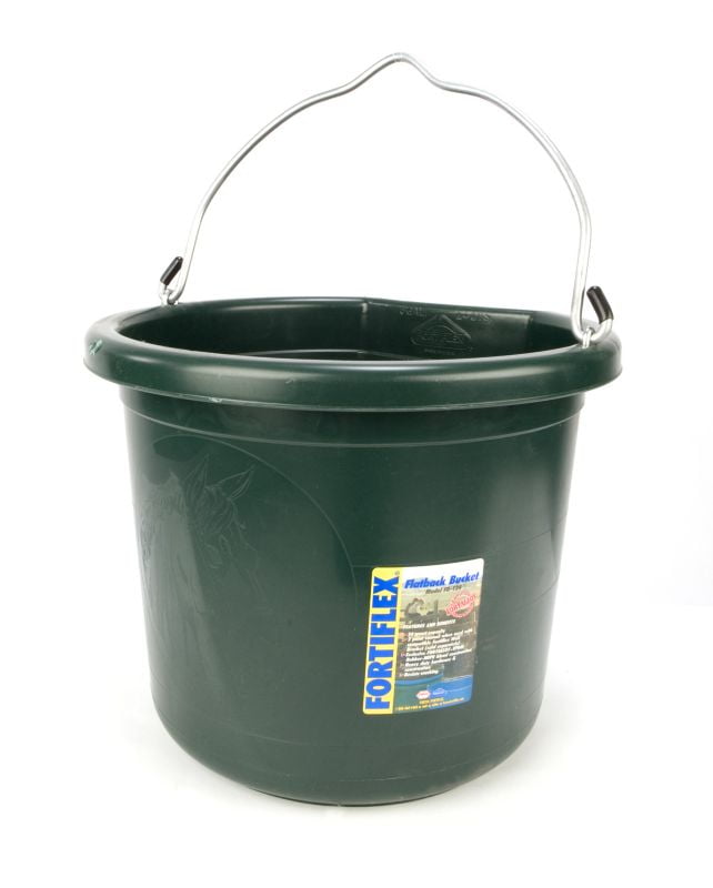 Fortiflex Flat Back Feed Bucket for Dogs//Cats and Small Animals 20-Quart Green