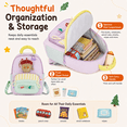 thumbnail image 3 of Lomyolo Toddler Backpack for Girls 3-8, Small Kids Backpack for Preschool Kindergarten, Lightweight School Backpack with Cartoon Patterns, Oxford Bookbag for Travel-PURPLE, 3 of 7