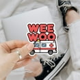 thumbnail image 2 of Wee Woo Ambulance Funny Paramedic Sticker, Ambulance Driver Sticker Funny EMS EMT Stickers Medical Parademic Gifts - Stickers for Laptop Water Bottle Phone Car Window Helmet 3" (Red) (5x5inch), 2 of 5