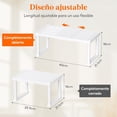 thumbnail image 3 of Organizador de estantes para gabinete, estantes de plástico expandibles para encimera de cocina, despensa y especiero, juego de 3, blanco, 3 of 15