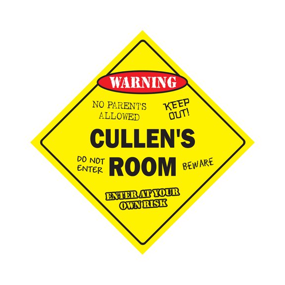 Cullen's Room Sign Crossing Zone Xing | Indoor/Outdoor | 12" Tall kids bedroom decor door children's name boy girl