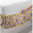 thumbnail image 2 of Floral Bed Skirt, Hand Drawn Pansy Flowers Garden Botanical Watercolor Pattern, Elastic Bedskirt Dust Ruffle Wrap Around for Bedding Decor, 4 Sizes, Lavender Lilac Yellow, by Ambesonne, 2 of 2