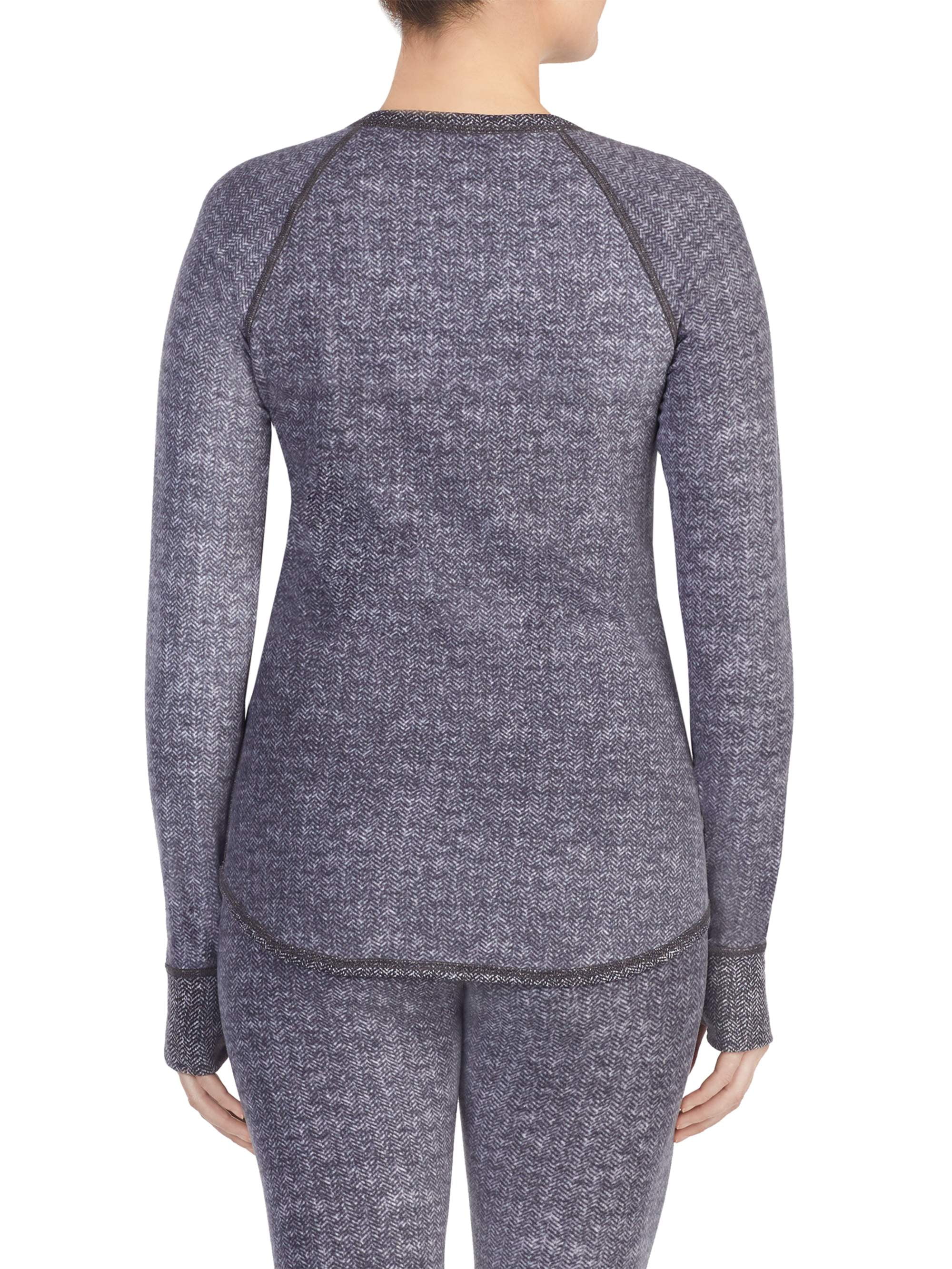 Women's Long Sleeve Reversible Brushed Comfort Warm Underwear Crew Neck