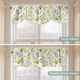 thumbnail image 4 of Summer Lemon Tie Up Valance Curtains for Windows, Kitchen Curtains Window Shades, Yellow Botanical Spring Floral Blue Light Filtering Roman Curtain Valances for Bedroom/Bathroom/Cafe 60"x18", 4 of 9