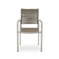 thumbnail image 3 of Noble House Cape Coral Outdoor Aluminum Dining Chair in Silver (Set of 2), 3 of 12