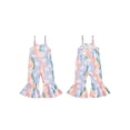 thumbnail image 3 of Aojekbee Kids Girl Romper Overalls Casual Summer Floral Print Sleeveless Flared Pants Jumpsuit for Newborn Toddler Cute Clothes, 3 of 10